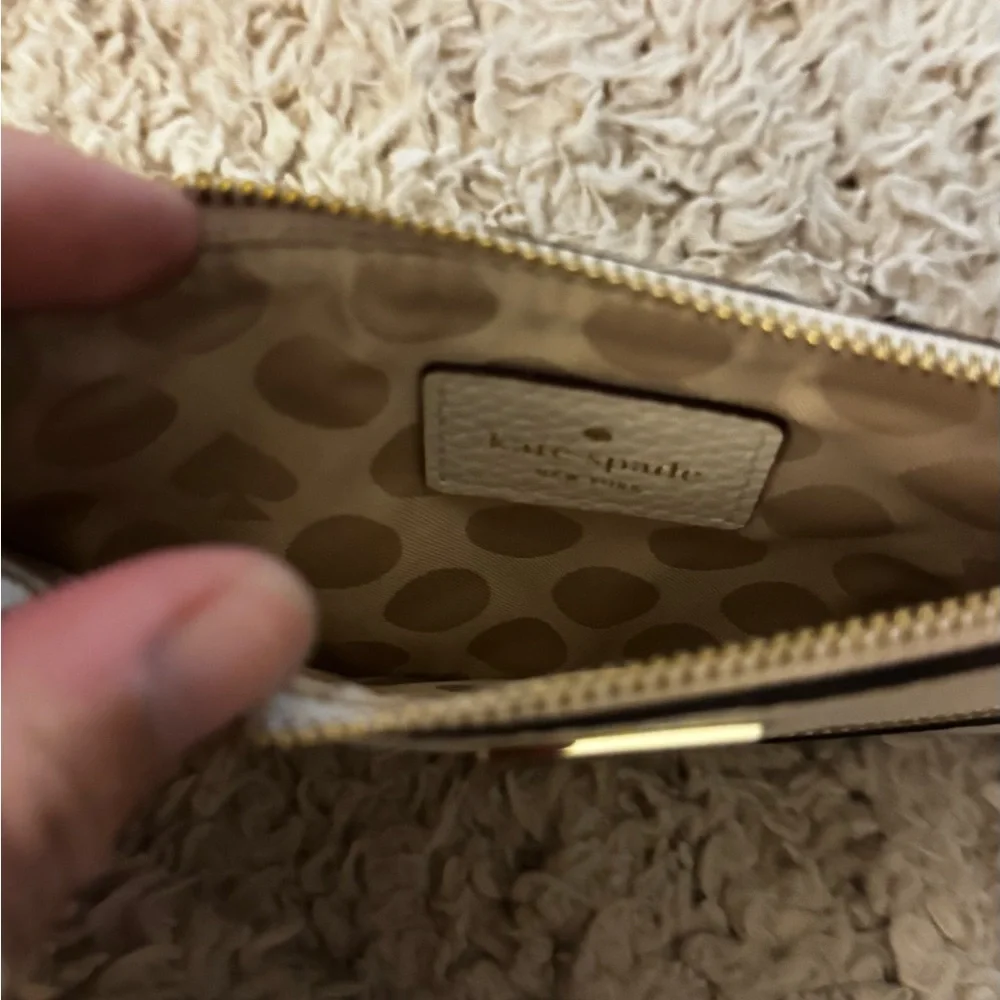 Kate Spade Light Gray Leather Wristlet